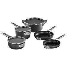 Calphalon commercial hard anodized roasting pan with nonstick rack. Calphalon Premier 8 Piece Hard Anodized Space Saving Cookware Walmart Canada