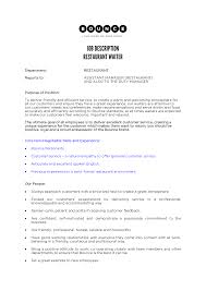 If you are looking for an example of how to write your covering letter. Sample Restaurant Waiter Job Description Templates At Allbusinesstemplates Com