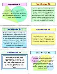 Word Problems Task Cards Whole Numbers With Lesson Plan Word Problems Solving Word Problems Word Problems Task Cards