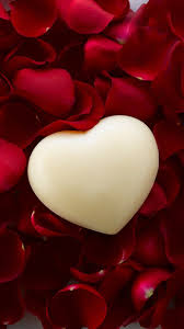 White Heart Rose Petals Art Heart Wallpaper Love Heart Images Romantic Background