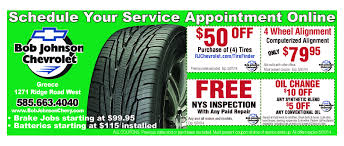 Bob Johnson Chevy Coupons Oil Change Wheel Alignment Repair