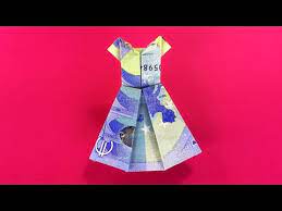 Heute zeigen wir wieder tolle bastelideen zum nachmachen: Geldscheine Falten Kleid Geldgeschenke Basteln Diy Origami Mit Geld Falten Youtube