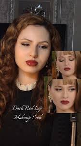 Dark Red Lip Makeup Tutorial Inspired by Paola Bracho