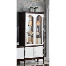Making it the perfect display cabinet! Brown Two Glass Door Wall Mounted Curio Cabinet Home Living Display Furniture Furniture Cabinets Cupboards
