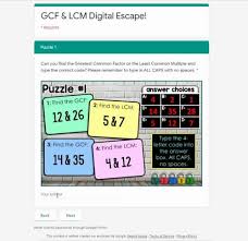 This video highlights a few ideas for puzzle types to be embedded into a google site to set. Gcf And Lcm Digital Math Escape Room By Scaffolded Math And Science