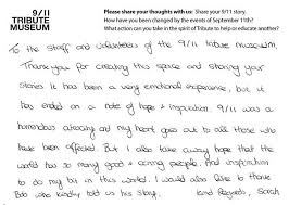 Thank You For Creating This Space And Sharing Your Stories Sarah 911tributemuseum Visitor Visitorcard Whatvisitors Your Story Wednesday Wisdom Stories