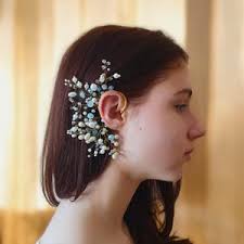 Boucles d'oreilles de mariée en perles, boucles d'oreilles sans piercing,  boucles d'oreilles faites main, enveloppement d'oreilles de perles, boucle  d'oreille de mariage en perles, boucles d'oreilles de mariée, grimpeur  d'oreilles de mariée -