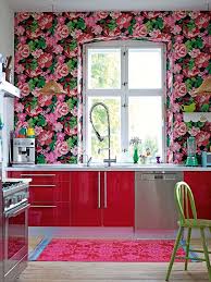 Keep your kitchen walls bare and wallpaper your breakfast nook to make the two spaces feel more separate. Go Halfsies In Your Kitchen With Bi Colored Cabinets Floral Wallpaper Kitchen Kitchen Wallpaper Modern Kitchen Models