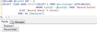 There are two forms for the case clause: Exists Clause In The Case Statement Sqlhints Com