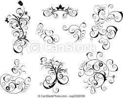 Vector damask seamless pattern element. Set Of Victorian Elements Set Of Different Vector Elements For Floral Or Victorian Style Design Canstock