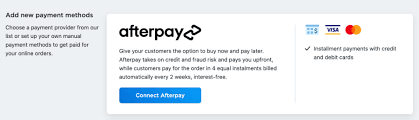 No, afterpay is not a credit card. Afterpay Ecwid Help Center