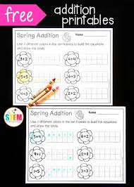 Spring Ten Frame Addition The Stem Laboratory Addition Kindergarten Kindergarten Math Spring Math