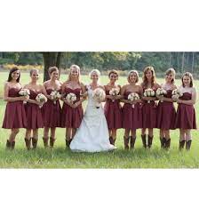 Strapless Rustic Country Short Bridesmaid Dresses With Cowboy Boots Gdc1500 In 2022 Country Bridesmaid Dresses Country Bridesmaid Country Wedding Bridesmaids