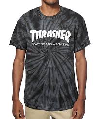 Black And Grey Tie Dye Shirt Thrasher Skate Mag Spider Dye T Shirt Zumiez Thrasher Shirt Thrasher Tie Dye Shirt Tie Dye T Shirts