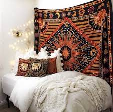 Indian Sun Tapestry In 2021 Bedroom Decor Bohemian Style Bedroom Design Bedroom Decor Diy Boho