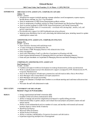 job title company details, location. Corporate Assistant Resume Samples Velvet Jobs