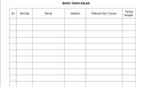 Blogedukasi Referensi Contoh Buku Tamu Kelas Untuk Administrasi Guru Wali Kelas Buku Tamu Buku Microsoft Excel