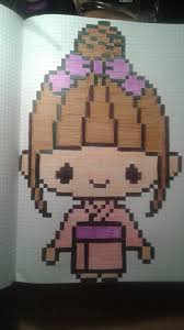 Fille En Kimono Pixel Art Minecraft Dessin Carreau Dessin Pixel