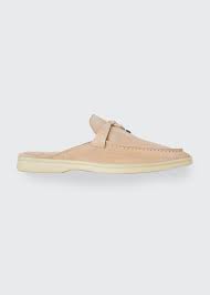 Loro piana's 'babouche charms walk' slippers have a summery feel to them, but they're smart enough for wearing to appointments, too. Babouche Charms Walk Suede Slippers Editorialist