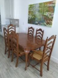 Homesailing 4 comfy armchairs dining room chairs with arms only grey fabric upholstered kitchen chairs high back button tufted padded side chairs for living room wood oak legs chairs (gray set of 4) 4.5 out of 5 stars. Pennsylvania House Oak Dining Room Table Chairs And Server Sideboard Ebay