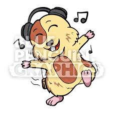 Hamster Dancing And Listening To Music Vector Cartoon Clipart Cartoon Clip Art Animal Illustration Cartoon