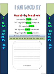 When compounds formed from a noun plus a gerund function as nouns, they are not hyphenated. Good At Ing Form Of Verb English Esl Worksheets For Distance Learning And Physical Classrooms