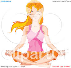 Clipart Of A Relaxed Red Haired Woman Meditating In The Lotus Yoga Pose Royalty Free Vector Illustration Free Vector Illustration Lotus Pose Yoga Illustration