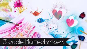 Kreative detaillierte zeichnung in schwarz und weiß. 3 Coole Maltechniken Malen Mit Leni Malen Mit Wasserfarbe Basteln Youtube