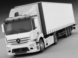 Mercedes Antos With Trailer 3d Model Ad Antos Mercedes Model Trailer Kamyon