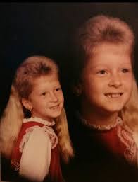 😂 my sisters and I in this oh so 90s photo. I think i have a whole can of  hairspray