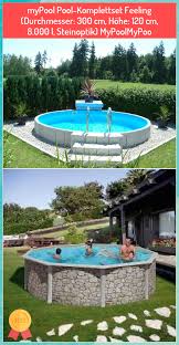 Mypool Pool Komplettset Feeling Durchmesser 300 Cm Hohe 120 Cm 8 000 L Steinoptik Mypoolmypoo My Blog In 2020 Pool Outdoor Hot Tub