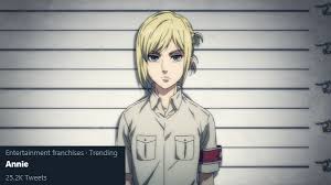 The following contains spoilers for chapter #139 of attack on titan, toward the tree on that hill, by hajime isayama, dezy sienty and alex ko ransom, available in english now from kodansha. Attack On Titan Wiki On Twitter Annie Is Currently Trending Toonami