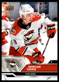 Morgan geekie is a canadian ice hockey centre currently playing for the carolina hurricanes of the national hockey league. 2019 20 Upper Deck Ahl 36 Morgan Geekie Nm Mt