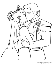 Free printable kiss coloring pages. Cinderella And Prince Kiss Coloring Pages Cinderella Coloring Pages Coloring Pages For Kids And Adults