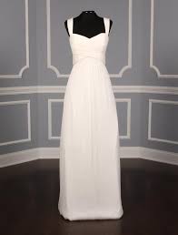 Amsale Diamond White Silk Crinkle Chiffon G851c Destination Wedding Dress Size 12 L 40 Off Retail