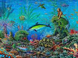 Octopus Garden With Mermaid By Michael Fishel Fantasy Art Art Fantasy Artwork