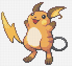 26 Raichu Pokemon Cross Stitch Pokemon Cross Stitch Patterns Pixel Art Pokemon