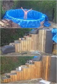 Cheap Diy Ideas With Recycled Wood Pallets Diy Pallet Ideas Diy Swimming Pool Pallet Diy Diy Pool