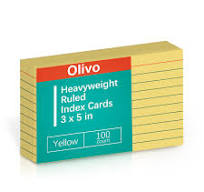 Yellow Lined Index Cards 3x5 Ruled Note Cards 100 Count 180 gsm Heavy