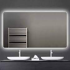 Wall Mounted Bathroom Mirror With Led Lighting Anti Fog Vanity Makeup Mirror Backlight Illumination M Lighted Wall Mirror Bathroom Mirror Led Mirror Bathroom