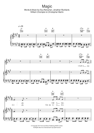 Coldplay Magic Sheet Music Notes Sheet Music Digital Sheet Music