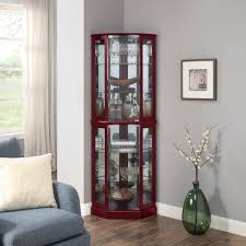 We feature ready to assemble and custom made items. Ashfield Lighted Wood Glass Curio Corner Cabinet Floor Standing 2 Colors Ebay