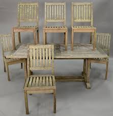 Free shipping on all items. Seven Piece Gloster Teak Outdoor Set Including Six Chairs And Extendable Table With Two 18 Inch Leaves Ht 27 1 2 In Table Closed Sold At Auction On 26th January Bidsquare