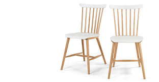 Set Of 2 Deauville Dining Chairs Oak And White Mix Match Dining Chairs Wooden Dining Room Chairs Dining Chairs
