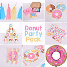 Birthday Party In A Box Ideas Donut Party Pack Donut Party Donut Birthday Party Donut Party Supplies Party Box Donut Birthday Parties Birthday Party Packs Donut Party