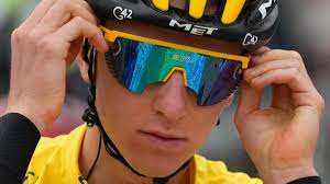 Slovenian tadej pogacar of the uae emirates team wearing the yellow leader's jersey adjusts the glasses before the start of the 9th stage of the 108th edition of the tour de france cycling, 144 km between cluses and tignes, on july 4, 2021. L U8dzauu0mhzm