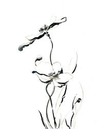 Abstract Black And White Illustration Art Minimalist Art Print Flowers Drawing Art Print Black And White Wall Art Floral Prints Art Flower Drawing Minimalist Art Print