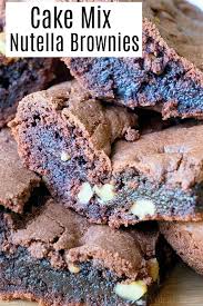 Brownies From Cake Mix Devils Food Variety Are Amazing If You Ve Never Made Nutella Brownies Out Of Cak With Images Cake Mix Brownies Cake Mix Devils Food Cake Mix Recipe