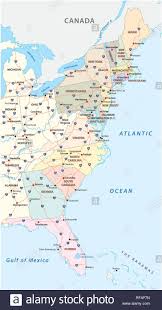 Vector Map Of The East Coast United States Stock Vector Image Art Alamy