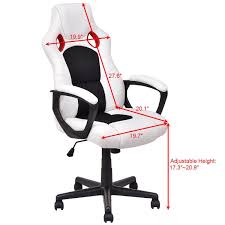 Giantex Executive Racing Style Chair High Back Office Chair Bucket Seat Computer Desk Task White Officechairsforwome Gaming Chair Chair High Back Office Chair